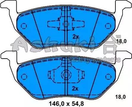 Ashuki M075-40 - Bremžu uzliku kompl., Disku bremzes www.autospares.lv