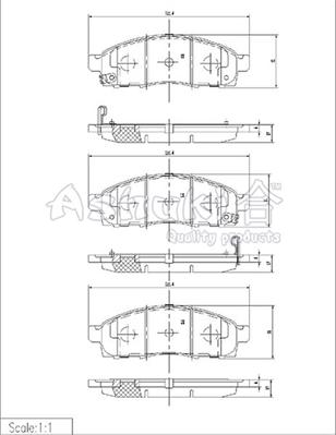 Ashuki N009-93 - Bremžu uzliku kompl., Disku bremzes www.autospares.lv