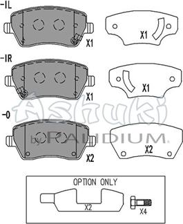 Ashuki N009-97 - Тормозные колодки, дисковые, комплект www.autospares.lv