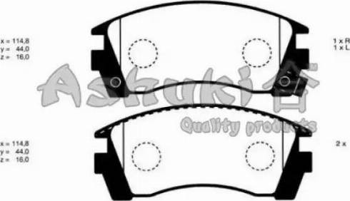 Ashuki N009-65 - Brake Pad Set, disc brake www.autospares.lv