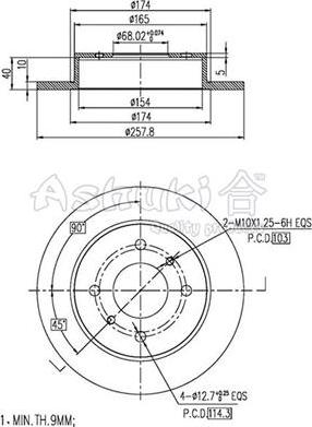 Ashuki N013-78 - Bremžu diski www.autospares.lv