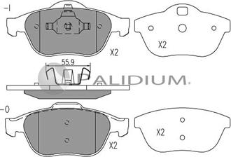 Ashuki P1-1057 - Тормозные колодки, дисковые, комплект www.autospares.lv