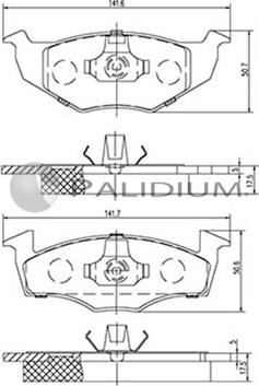 Ashuki P1-1009 - Bremžu uzliku kompl., Disku bremzes www.autospares.lv