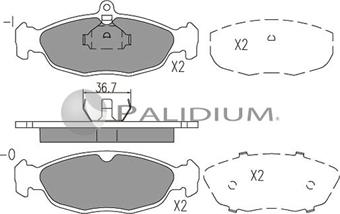 Ashuki P1-1015 - Bremžu uzliku kompl., Disku bremzes www.autospares.lv