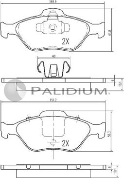 Ashuki P1-1080 - Тормозные колодки, дисковые, комплект www.autospares.lv