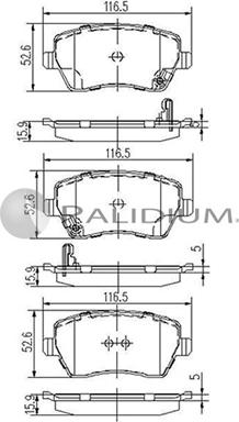 Ashuki P1-1237 - Тормозные колодки, дисковые, комплект www.autospares.lv