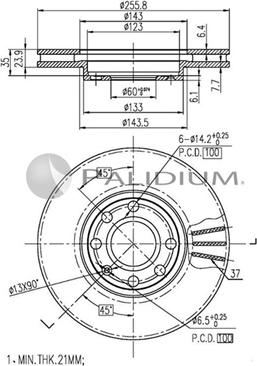 Ashuki P330-045 - Bremžu diski autospares.lv