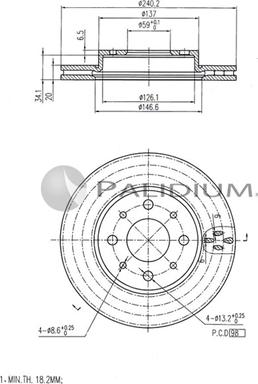 Ashuki P330-058 - Bremžu diski www.autospares.lv