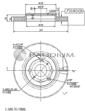 Ashuki P330-001 - Тормозной диск www.autospares.lv