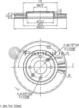 Ashuki P330-008 - Тормозной диск www.autospares.lv