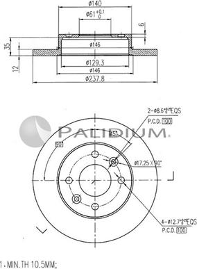 Ashuki P330-016 - Bremžu diski autospares.lv