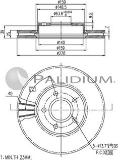 Ashuki P330-013 - Тормозной диск www.autospares.lv