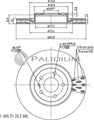 Ashuki P330-088 - Bremžu diski www.autospares.lv