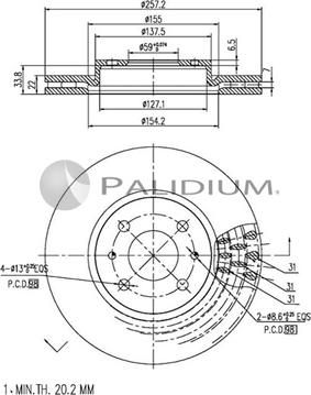 Ashuki P330-032 - Bremžu diski www.autospares.lv