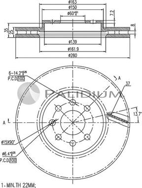 Ashuki P330-027 - Bremžu diski autospares.lv