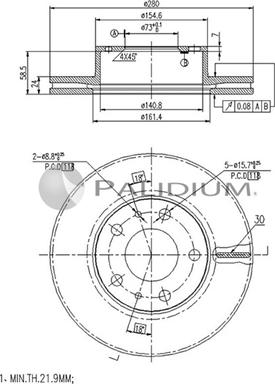 Ashuki P330-071 - Тормозной диск www.autospares.lv