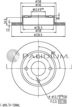 Ashuki P330-077 - Bremžu diski autospares.lv