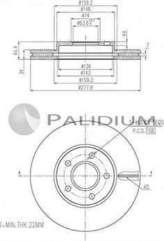 Ashuki P330-144 - Тормозной диск www.autospares.lv