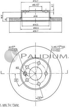 Ashuki P330-140 - Тормозной диск www.autospares.lv