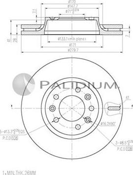 Ashuki P330-148 - Brake Disc www.autospares.lv