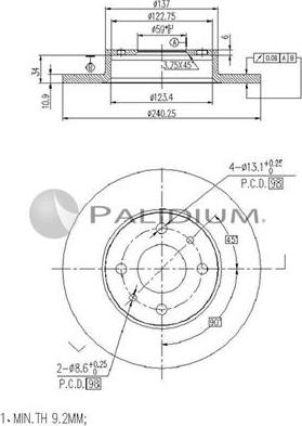 Ashuki P330-100 - Bremžu diski autospares.lv