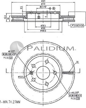 Ashuki P330-134 - Bremžu diski www.autospares.lv