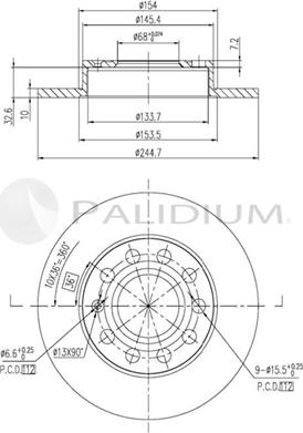 Ashuki P331-055 - Bremžu diski www.autospares.lv