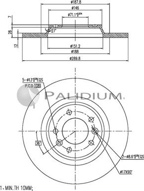 Ashuki P331-056 - Bremžu diski www.autospares.lv