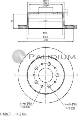 Ashuki P331-009 - Brake Disc www.autospares.lv