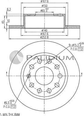 Ashuki P331-001 - Тормозной диск www.autospares.lv