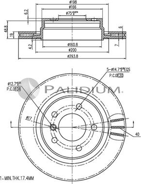 Ashuki P331-015 - Тормозной диск www.autospares.lv