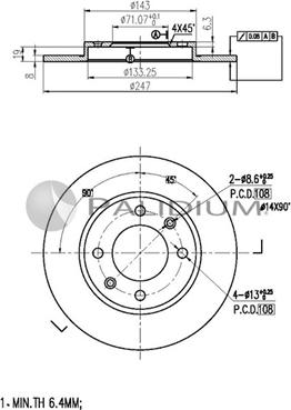 Ashuki P331-010 - Тормозной диск www.autospares.lv