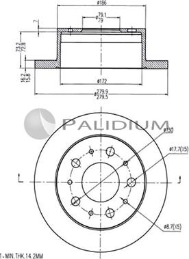 Ashuki P331-024 - Тормозной диск www.autospares.lv