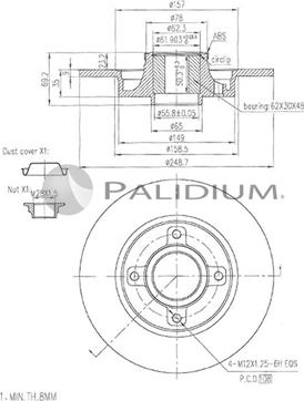 Ashuki P331-114 - Тормозной диск www.autospares.lv