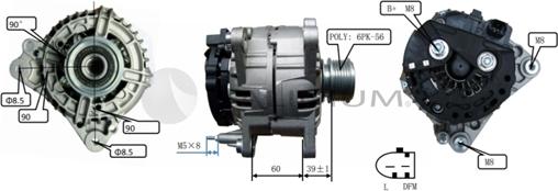 Ashuki PAL17-2004 - Alternator www.autospares.lv