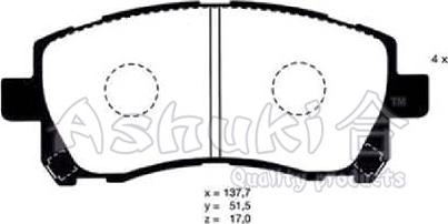 Ashuki S011-16 - Brake Pad Set, disc brake www.autospares.lv