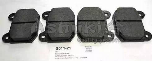 Ashuki S011-21 - Brake Pad Set, disc brake www.autospares.lv