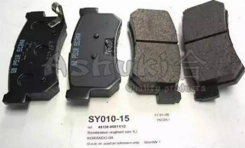 Ashuki SY010-15 - Тормозные колодки, дисковые, комплект www.autospares.lv