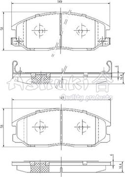 Ashuki SY010-12 - Bremžu uzliku kompl., Disku bremzes autospares.lv