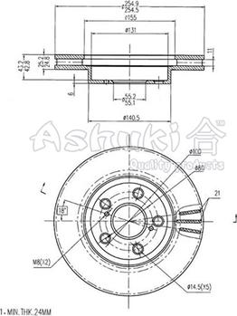 Ashuki T603-83 - Тормозной диск www.autospares.lv