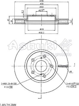 Ashuki T603-39 - Тормозной диск www.autospares.lv