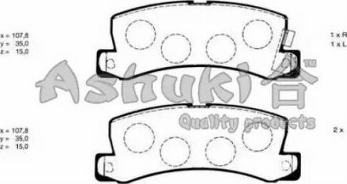 Ashuki T114-25 - Brake Pad Set, disc brake www.autospares.lv