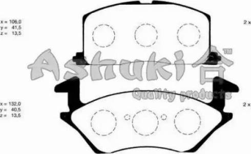 Ashuki T112-10 - Тормозные колодки, дисковые, комплект www.autospares.lv