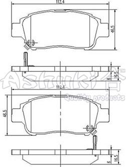 Ashuki T112-75 - Brake Pad Set, disc brake www.autospares.lv