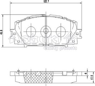 Ashuki T112-76 - Bremžu uzliku kompl., Disku bremzes autospares.lv