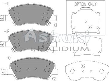 Ashuki Y029-59 - Тормозные колодки, дисковые, комплект www.autospares.lv