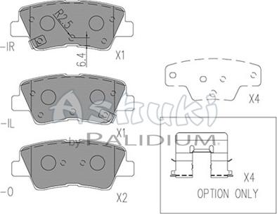 Ashuki Y029-55 - Тормозные колодки, дисковые, комплект www.autospares.lv