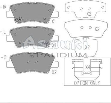 Ashuki Y029-58 - Brake Pad Set, disc brake www.autospares.lv