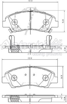 Ashuki Y029-53 - Bremžu uzliku kompl., Disku bremzes www.autospares.lv