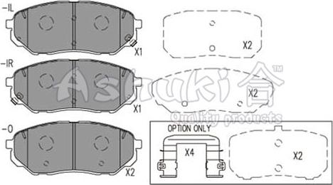 Ashuki Y029-12 - Bremžu uzliku kompl., Disku bremzes www.autospares.lv